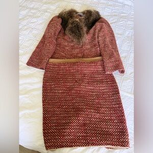 Vera Wang Lavender label tweed jacket and skirt